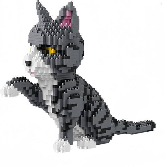 Bloc de Construction - BrickPets™ - Chat Tabby Gris