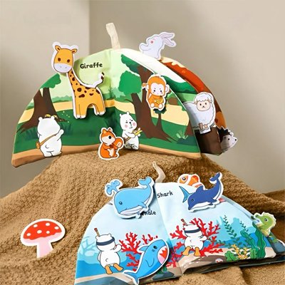 Livre bebe en tissus 3d animaux
