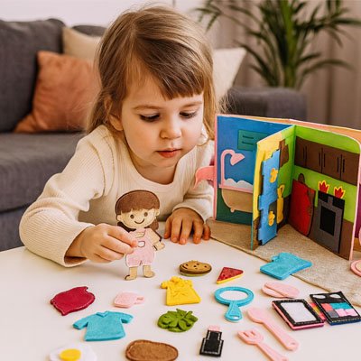 Livre bebe en tissus accessoires détachable
