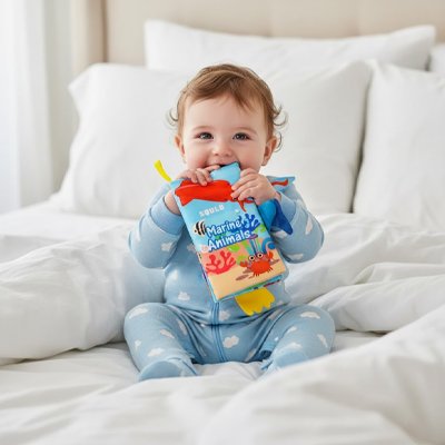 Livre bebe en tissus animaux