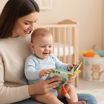 Livre bebe en tissus avec maman