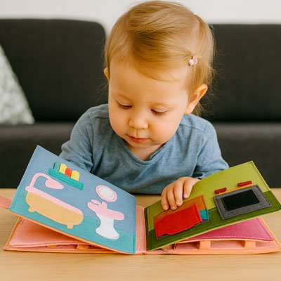Livre bebe en tissus dans la maison