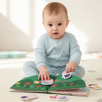 Livre bebe en tissus pieces detachables